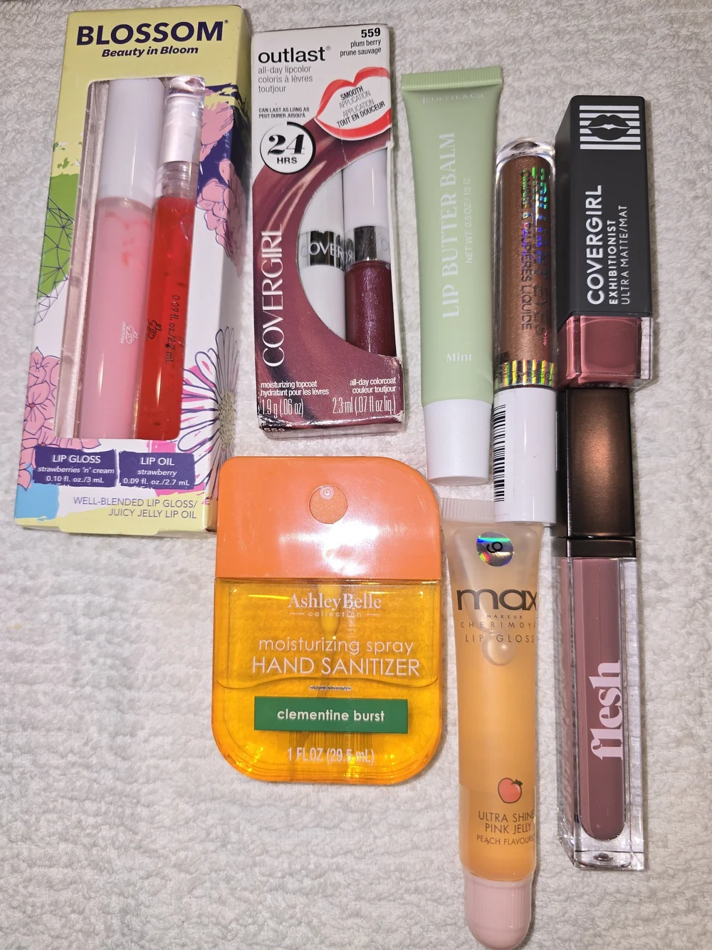 Misc Lip Color & Gloss Bundle with Plum Berry, Nude and Pink Shades